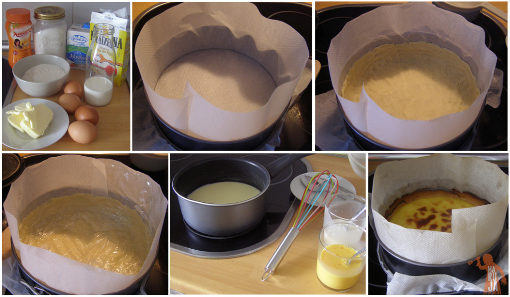 Preparación de la tarta de natillas casera