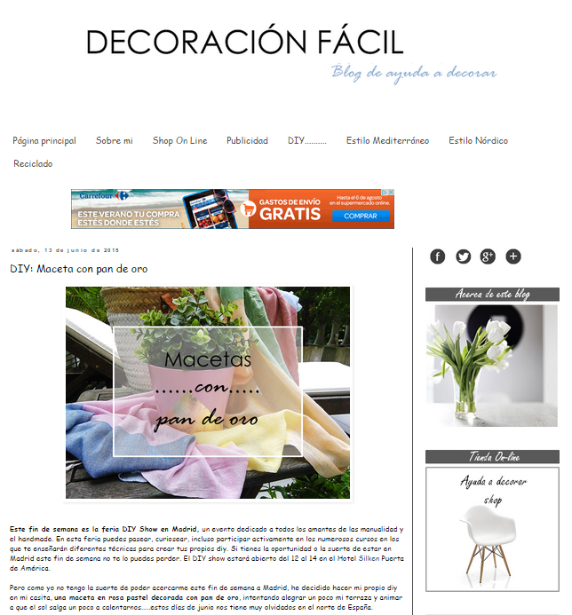 Decoración fácil, blog de ayuda a decorar (13/06/2015)