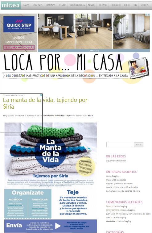 Loca por MiCasa, blog de la revista MiCasa (27/09/15)