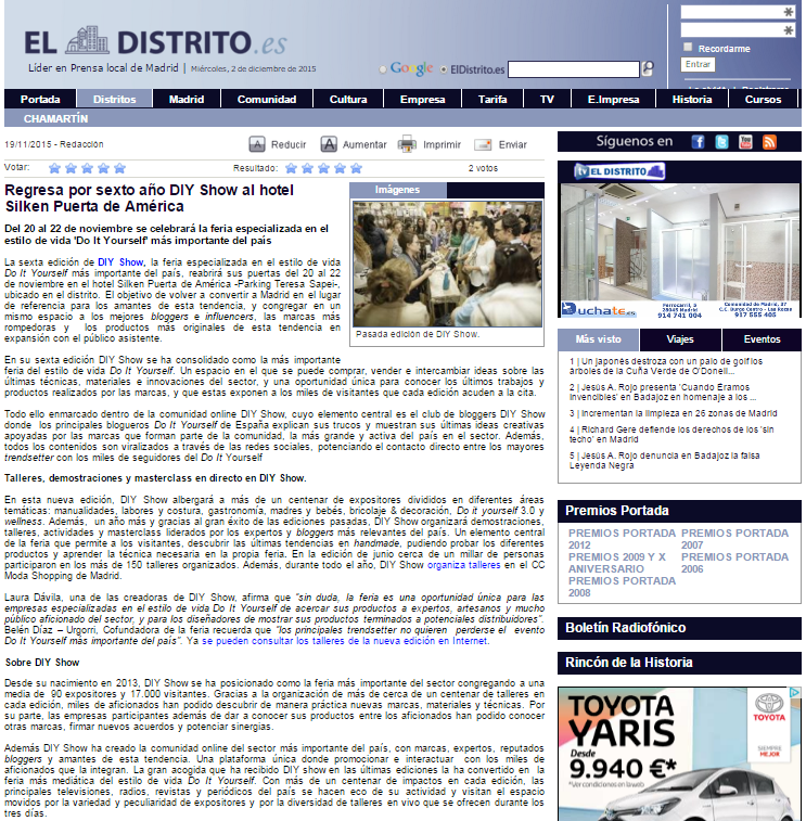 Eldistrito.es, diario online (19/11/2015)