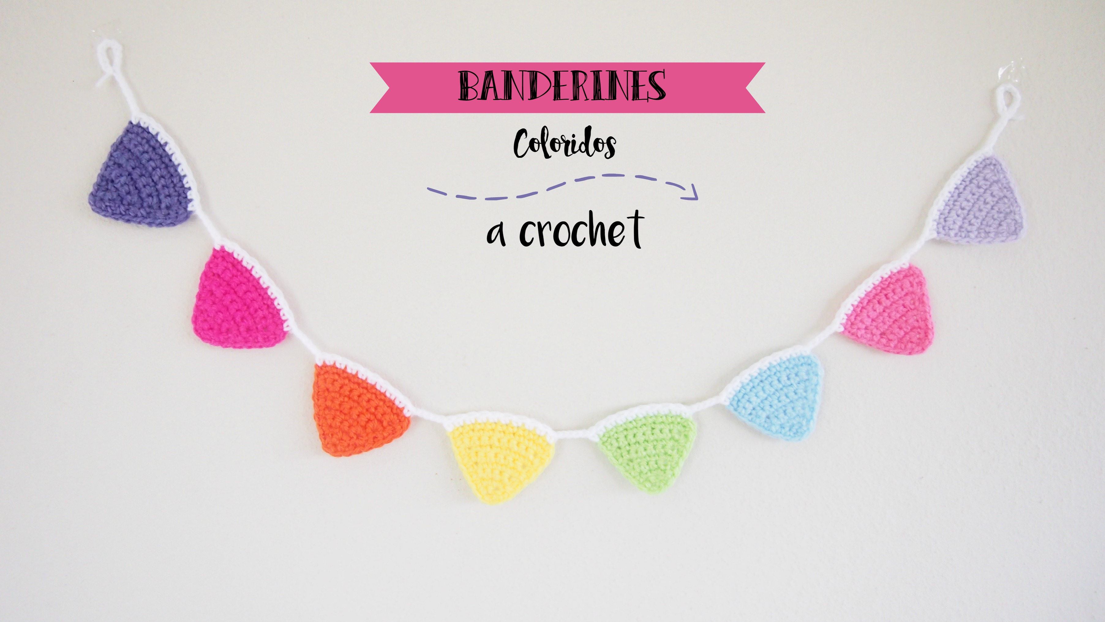 Banderines coloridos a crochet