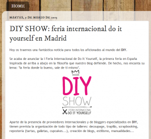 El Blog DIY, sobre ideas DIY, habla sobre DIY Show