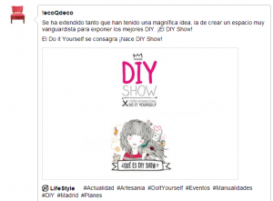 Questionity difunde la noticia de la feria DIY Show