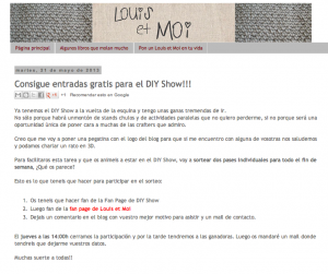 Concurso de Louis et moi de pases para DIY Show