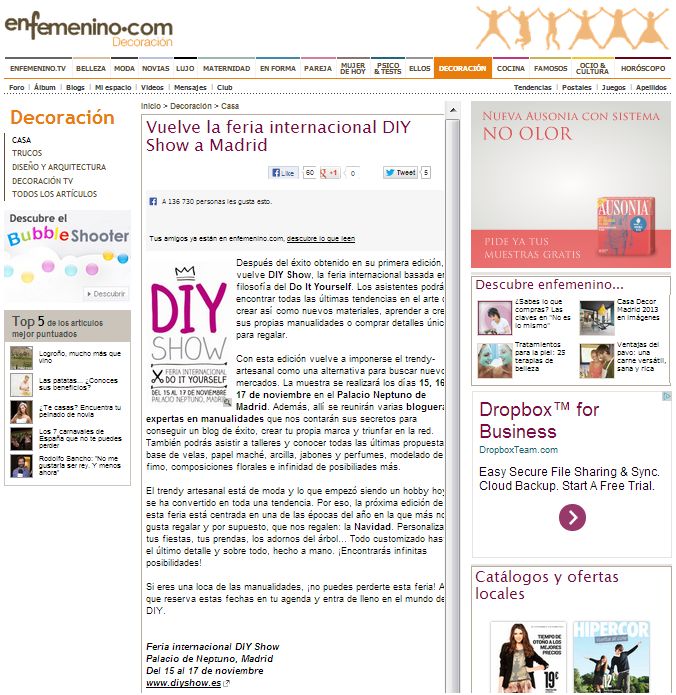 Enfemenino.com, moda, tendencia y actualidad (18-09-13)