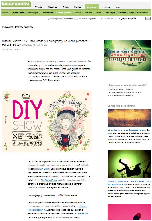 Lomography, portal dedicado a la fotografía analógica (25-10-13)
