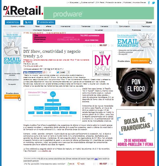 Distribución Actualidad Retail, portal de noticias 5-11-13