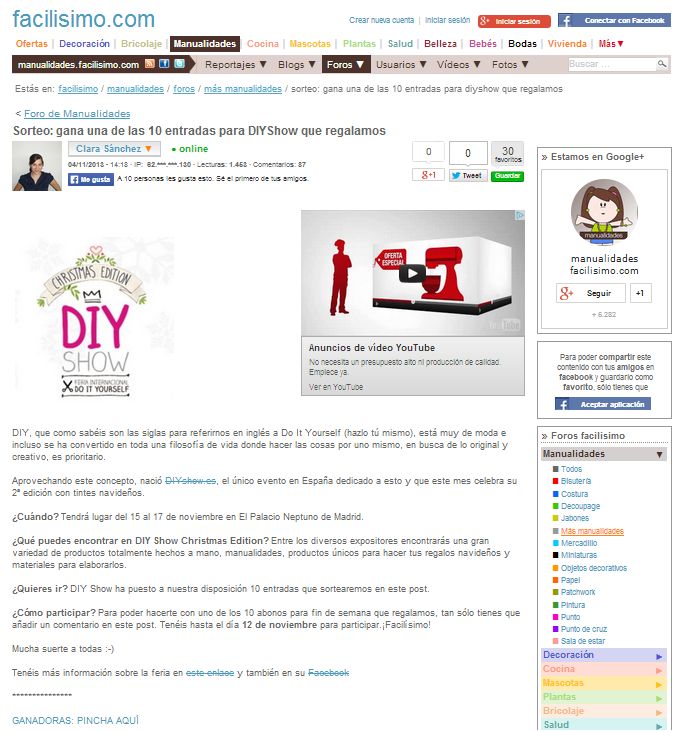 Facilisimo, portal de manualidades (4-11-13)