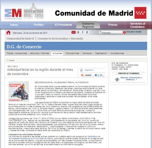 madrid.org, información sobre la Comunidad de Madrid (6-11-13)