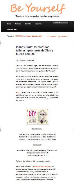 Revista Be yourself, revista digital genérica (15-11-13)