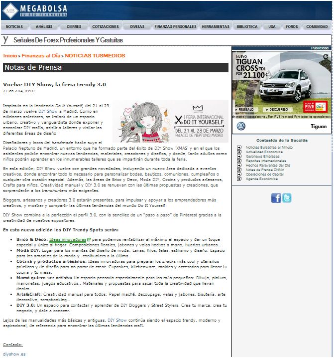 MegaBolsa.com, web de finanzas (21-01-14)