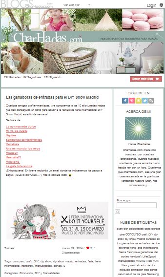 Blogs de Charadas, ocio y compras para niños y madres (19-03-14)