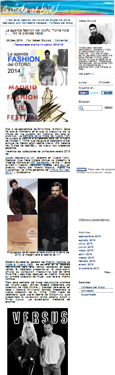 Blog de RTVE, la agenda fashion del otoño (4-09-2014)