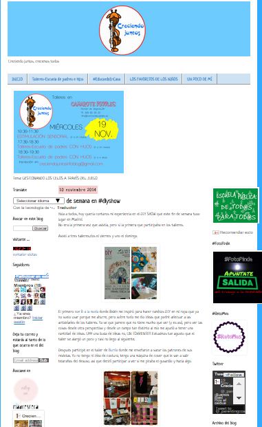 Creciendo Juntos, blog para padres (10/11/2014)