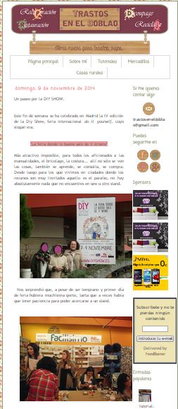 Trastos En El Doblao, blog DIY  (09/11/2014)