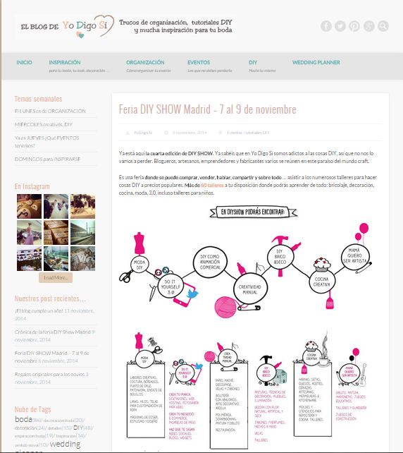 Yo Digo Si, blog DIY e inspiración para bodas (06/11/2014)