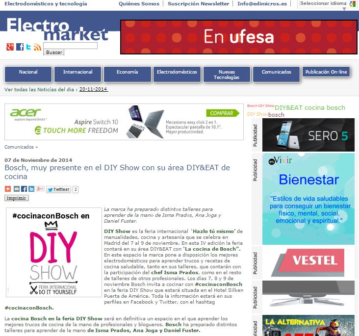 Electromarket, revista online sobre electrodomésticos y tecnología (7-11-2014)